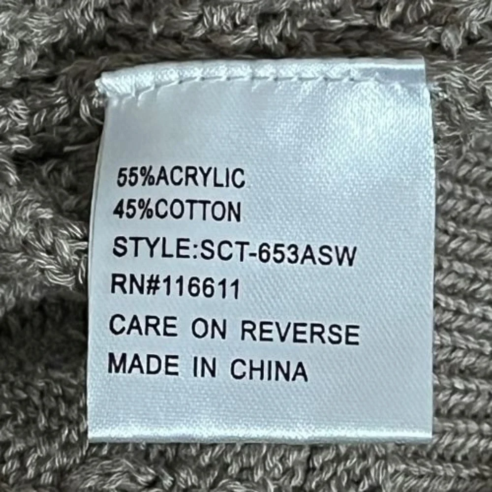 SELF CONTRAST NWT Taupe Cropped Mesh Knit Sweater Womens Size M - Picture 7 of 7